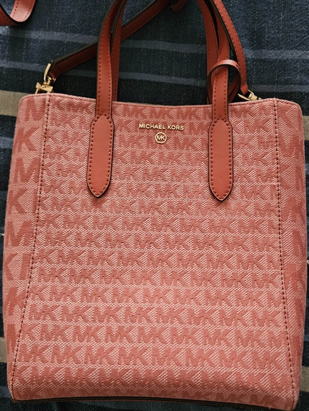 Michael Kors Logo Jacquard Tote Bag, Red